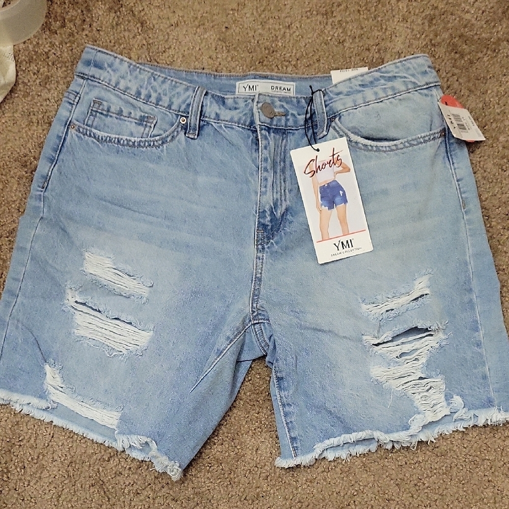 YMI Blue Jean Shorts Distressed Raw Hem